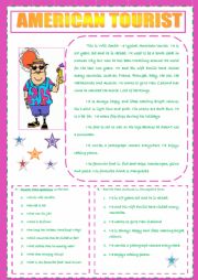 English Worksheet: AMERICAN TOURIST 