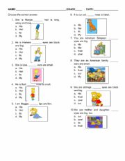 English Worksheet: POSSESSIVE ADJECTIVES