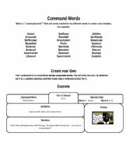 English Worksheet: Creative Compound Words 1