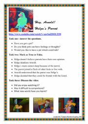 English Worksheet: Hey, Arnold! Helgas Parrot.