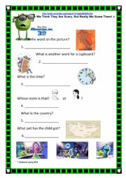 English Worksheet: Monsters