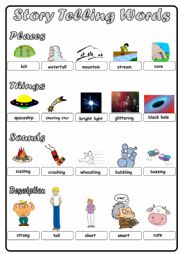 English Worksheet: Storytelling words for mini book (part 2)