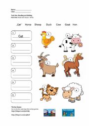 Farm Animals Reading and Writing