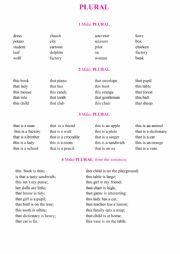 English Worksheet: PLURAL of the Subject