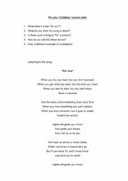 English Worksheet: fix you