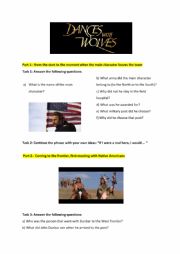 English Worksheet: Dances with wolves