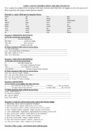 English Worksheet: PRESENT SIMPLE EXERCISES