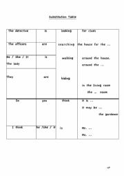 English Worksheet: Substitution table detective story