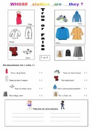 English Worksheet: Whose clothes are they ?