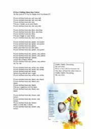 English Worksheet: If your clothes have any colour
