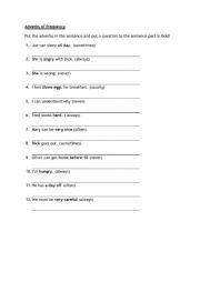 English Worksheet: adverbs of frequency