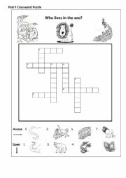 English Worksheet: Crossword Puzzle
