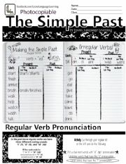 Simple Past Grammar Diary - Regular & Irregular Verbs (with pronunciation activity)