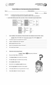 English Worksheet: Present Simple Assessment