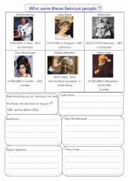 English Worksheet: Who were these famous people?