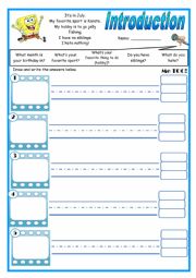 English Worksheet: Self Introduction Game part 2