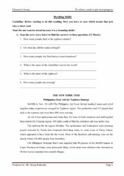 English Worksheet: Reading Skill