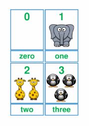 English Worksheet: Numbers 0 - 10 flashcards