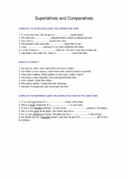 English Worksheet: Superlatives and Comparatives