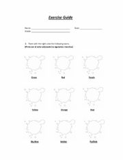 English Worksheet: Exercise guide of colors and numbers