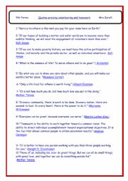 English Worksheet: quotes praising teamwork