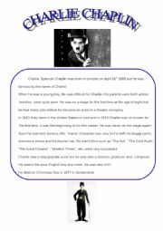 English Worksheet: Charlie Chaplin