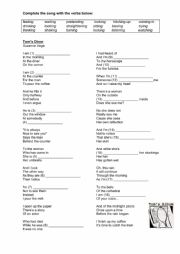 English Worksheet: Song Activity - Toms Diner