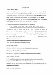 English Worksheet: remedial work 8th form ( part 3 )
