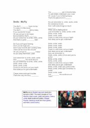 English Worksheet: Smile - Mcfly / have to - dont have to