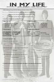 English Worksheet: In my life - The Beatles