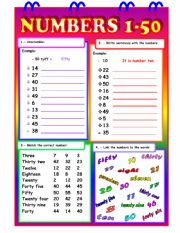 English Worksheet: Numbers exercises