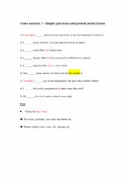 Tense exercise - Simple Past tense and present perfect tense