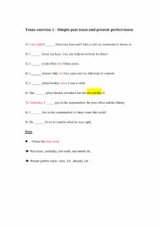English Worksheet: Tense exercise - Simple Past tense and present perfect tense