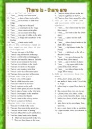 English Worksheet: There is - there are