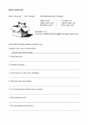 English Worksheet: have/ has got