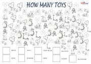 English Worksheet: How Many Toys