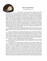 English Worksheet: Reading Activity - The Oval Portrait