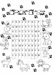 English Worksheet: ANIMALS ACTIVITY