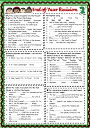 English Worksheet: End of Year Revision 2