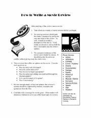 English Worksheet: How to Write a Movie Review