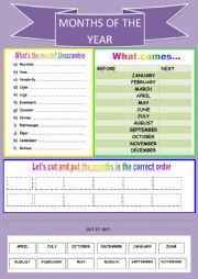 English Worksheet: Months of the year