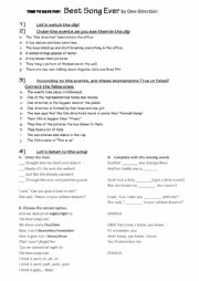 English Worksheet: Best Song Ever