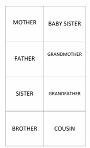 English Worksheet: Family memory game