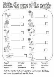 English Worksheet: Write the monts!