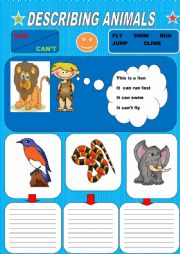 English Worksheet: Describing animals