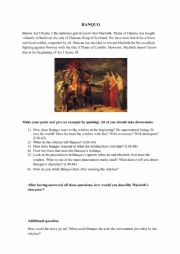 English Worksheet: Macbeth, Act I, Scene III: Banquo