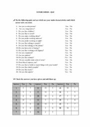 English Worksheet: Future job quiz