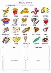 English Worksheet: FOOD (Part 2)