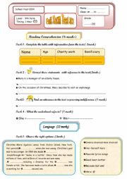 English Worksheet: end term test 3 for 9th