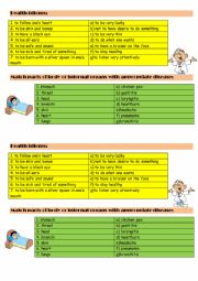 English Worksheet: Health Idioms